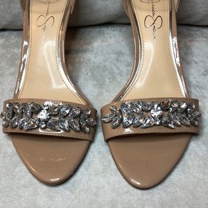 Rhinestone Nude Pumps
